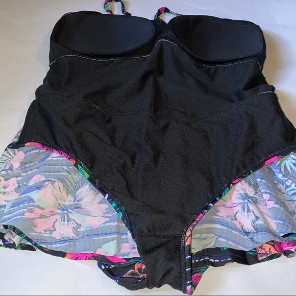 ATTARCO One Piece Swim w/Skirt Tropical Floral XL - Picture 6 of 8